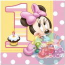 Салфетки Minnie Mouse для 1-ого Дня Рождения 16 шт. (16,5см х 16,5см)